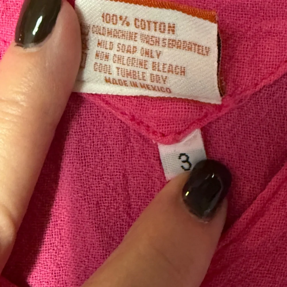 Oh My Gauze V-Neck Gauze Hot Pink Boho Resort Wear Tunic Top Size XL - Picture 8 of 9